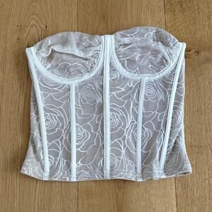 REBELFLOW Corset Top Strapless Size S White